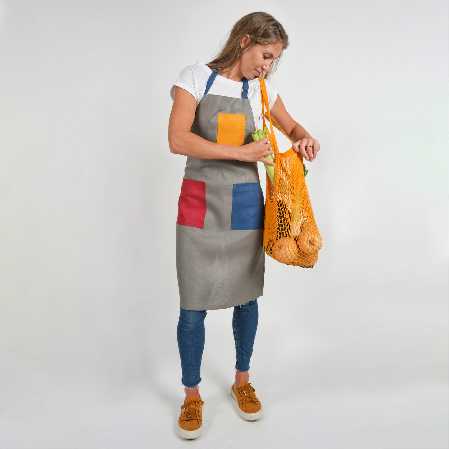 Grey Rainbow Apron