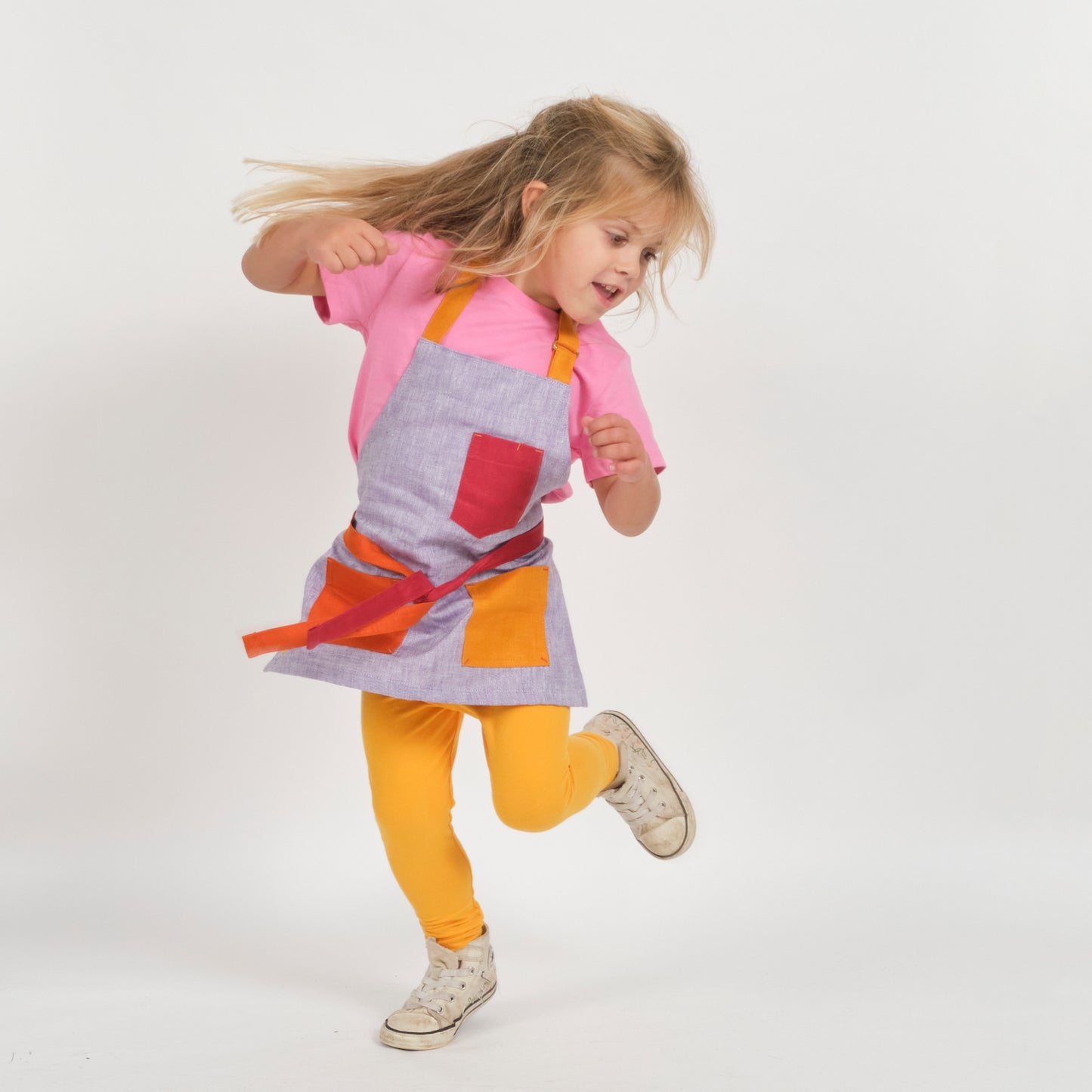 Kids Purple Rainbow Apron