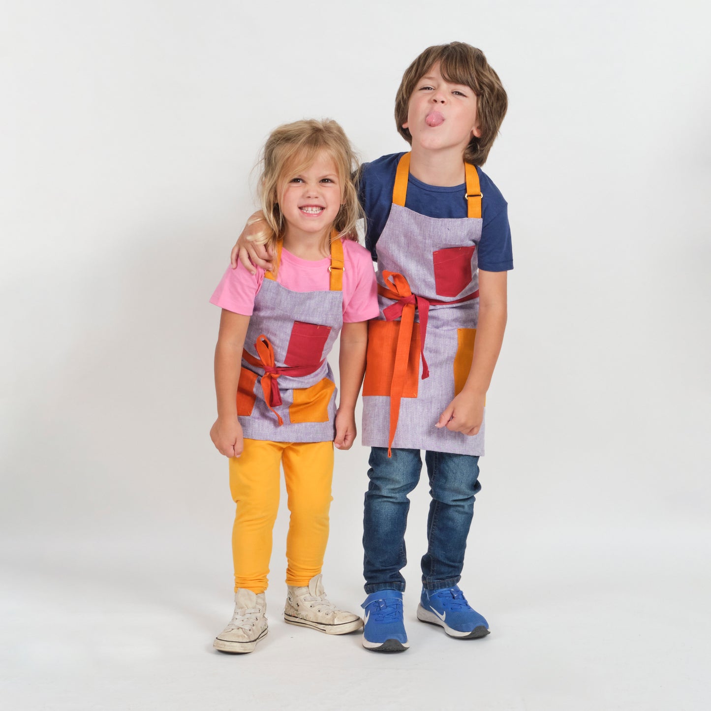 Kids Purple Rainbow Apron