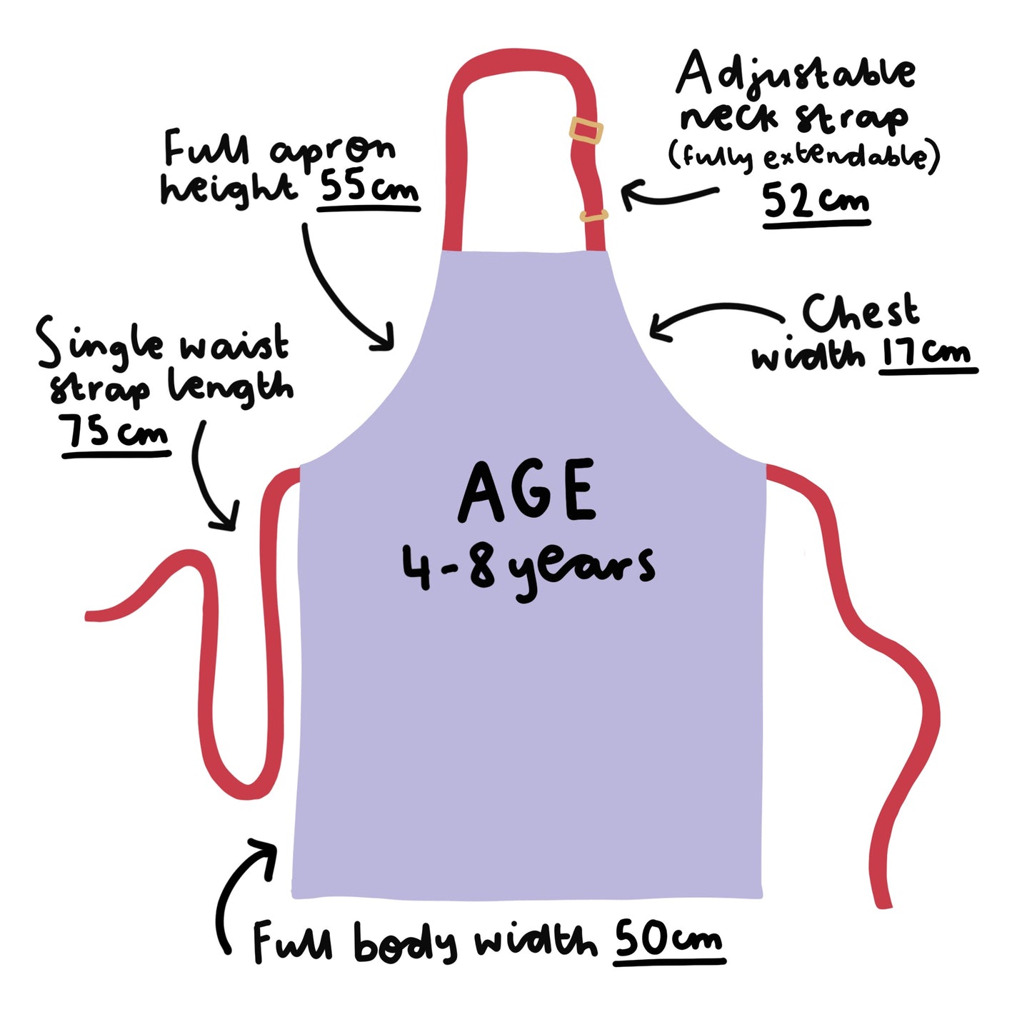 Kids Purple Rainbow Apron